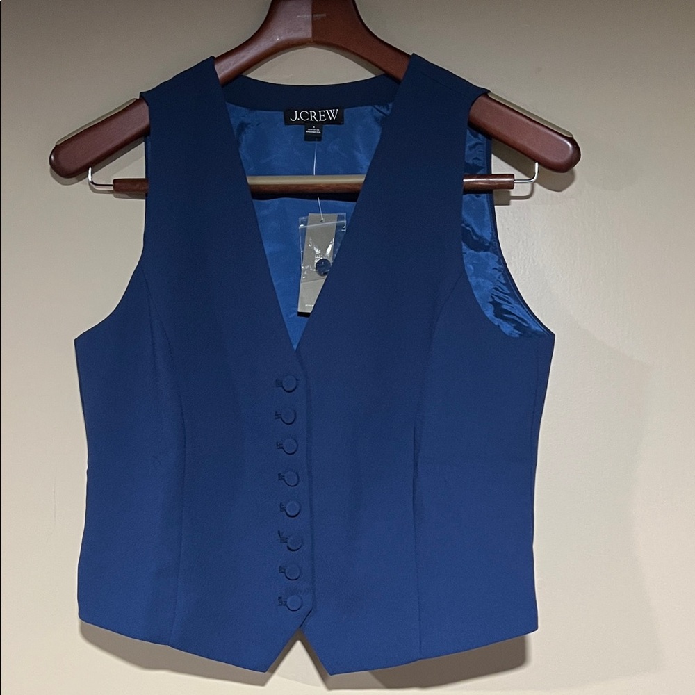 J. Crew Blue Sleeveless Vest with tags